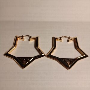 Gold Star Hoop Earrings